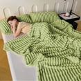 thumbnail image 4 of Rvkxad Flannel Fleece Throw Blanket, Warm Soft Striped Couch Bed Blanket 59x39 Inches, Cozy Microfiber Ribbed Throw, Large Sofa Blanket, 4 of 6