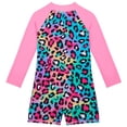 thumbnail image 3 of Girls Swimsuit With Matching Hairband UPF 50+ Long Sleeve Bathing Suit Zipper Beach Rashguard Swimwear Big Girls Two Piece Swimsuits Competitive Swimsuits for Girls Two Piece Guard 3 Short Girls Guard, 3 of 9