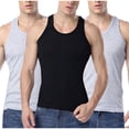 thumbnail image 1 of Timegard Débardeurs Hommes 3 Pcs Col Rond Sans Manches T-Shirts Basiques Confortables Décontractés pour l'Entraînement, 1 of 6
