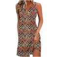 thumbnail image 2 of Lolmot Robe Décontractée pour Femmes Robe Ample Décontractée à la Mode Rétro Imprimée Sans Manches à Col en V Robe Courte Sans Manches à Col en V Robe Sans Manches pour Femmes, 2 of 6