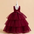 thumbnail image 4 of FhsagQ Robes Préados Robes de Noël pour Filles Taille 14-16 Robe de Fête pour Enfant Filles Sans Manches Gâteau Mode Robe Douce Robe de Fête Robe Princesse Performance Rouge 4-5 Ans, 4 of 4