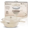 thumbnail image 1 of Granitestone ZUKA Cream 6 Piece Nonstick Ceramic Oven Safe Dishwasher Safe All In One Pan Set, 1 of 11