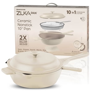 Granitestone ZUKA Crème 6 Pièce antiadhésif Céramique Four Safe Lave-vaisselle Coffre-fort tout en un ensemble de casserole