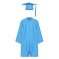 thumbnail image 1 of TTAO Kids Unisex Graduation Gown Robe Cap V Neck Set with 2025 Badge Tassel for School Graduation Blue 33, 1 of 7