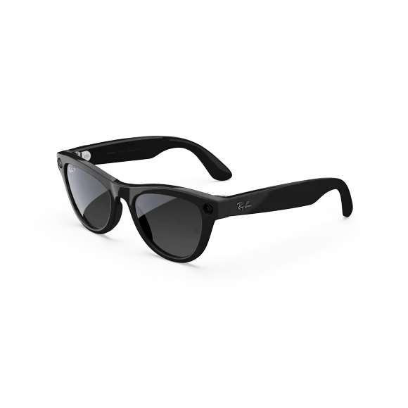 Ray-Ban Meta Skyler (Gen 2) Smart Glasses with AI, Photo, Video, Audio & Messaging - Shiny Black/ Gradient Graphite (Polarized) – Size – Standard, Fit – High Bridge – Open Box