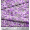 thumbnail image 3 of Soimoi polyester Crepe Fabric Human & Stamps Vintage Print Fabric by Yard 52 Inch Wide, 3 of 3