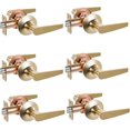 thumbnail image 1 of of Lever Keyed Entry Door Lever Handle Lock Universal Door Knob Hardware Nickel Brushed Color (MRCA), 1 of 5