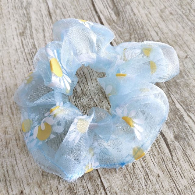 Elastic Hair Scrunchies Hair Elastic Scrunchy Large Intestine Hair Rope Hair Scrunchies Elastic Soft Gauze Daisy Pattern Large Intestine Hair Bands Hair Accessories