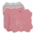 thumbnail image 3 of Inkdotpot Real Rose Gold Foil Made With Love Wedding Tags Favor Bracket Shape Hang Pack Of 50 Paper Tags, 3 of 7