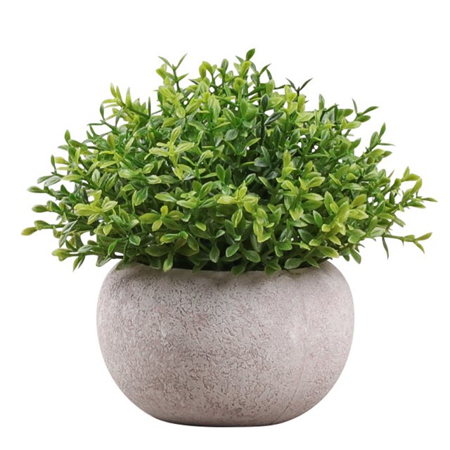 Artificial Plant Potted Lifelike Round Fake Greenery Plant Faux Plant Decoration