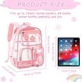 thumbnail image 3 of Clear Backpack For School PVC Transparent Bookbag For Girls Stadium Approved See Through Backpack, 3 of 9