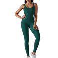 thumbnail image 1 of AherBiu Workout Bodysuits for Women Sleeveless Square Neck Ribbed Slim Yoga Jumpsuits Joggers Rompers, 1 of 6