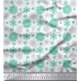 thumbnail image 1 of Soimoi Poly Georgette Fabric Snowflake Artistic Decor Fabric Printed Yard 42 Inch Wide, 1 of 3