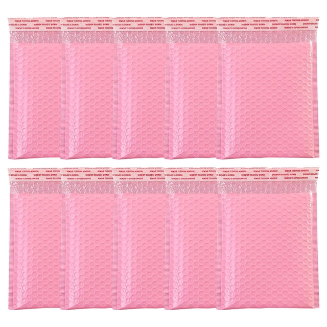 PVCS Bubble Mailers Padded Envelopes Lined Poly Mailer Self Seal Pink 10Pcs for Home