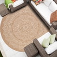 thumbnail image 5 of Erbanica Round Quick Dry Jute Look Indoor Outdoor Rug, 5 of 5