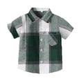 thumbnail image 1 of TZEWGL Casual Shirt For Toddler Short Sleeve Cartoon Plaid Prints Blouse For Infnants size 8-9T, 1 of 4