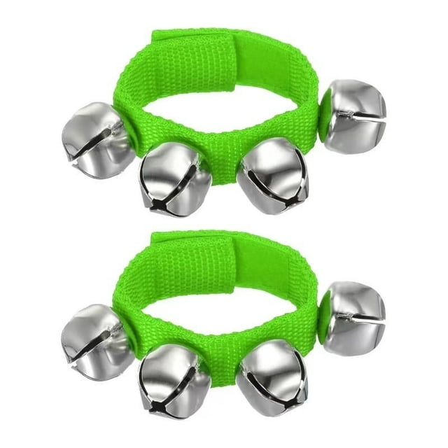 PRETXORVE 2 Pcs Clochettes de Poignet Clochettes Grelots Clochettes de Cheville Clochettes de Poignet Bracelet Instruments de Percussion Musical 4 Clochettes pour Fête
