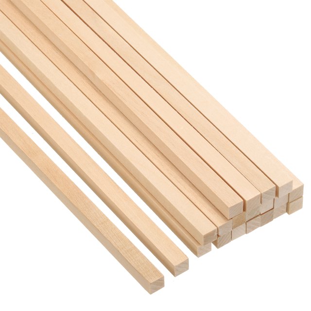 Unique Bargains 5/16 Inch Dowel Rods Wood Sticks 12 Inch Long Square Wooden Dowels 20 Pcs