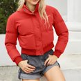 thumbnail image 2 of XZNGL Woman Short Long Sleeve Stand Collar Warm Casual Bread Down Jacket, 2 of 7