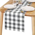 thumbnail image 1 of Buffalo Plaid Table Runner, Classic Farmhouse Tabletop Collection, Waterproof Table Runner for Kitchen Dining, Banquet, Restaurant, Outdoor Use, 14W x 48L, Grey and White, 1 Piece, 1 of 6