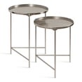 thumbnail image 1 of Kate and Laurel Ulani Modern Nesting Side Table, Set of 2, Silver, Sophisticated End Tables for Storage and Display, 1 of 9