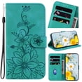 thumbnail image 1 of Compatible with Samsung Galaxy A02 Embossed Lily Wallet Case with Card Holder PU Leather Flip Cover, 1 of 5