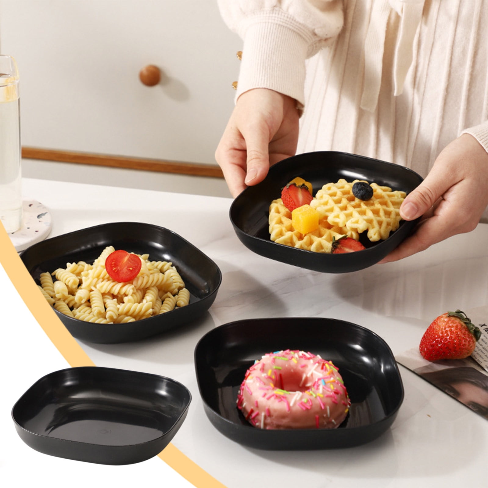 dinner set reusable plastic plate