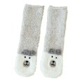 thumbnail image 5 of TIEVOSA Winter Women Coral Socks Middle Tube Cute Home Stocking（Grey）, 5 of 5