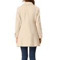 thumbnail image 3 of INSPIRE CHIC Manteaux pour Femmes Col Peter Pan Boutonnage Simple devant à Boutons Manteaux d'Hiver TP Beige, 3 of 7
