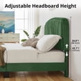 thumbnail image 3 of Intexca Full Size Velvet Bed Frame, Adjustable Headboard, Wood Slats (Green), 3 of 5