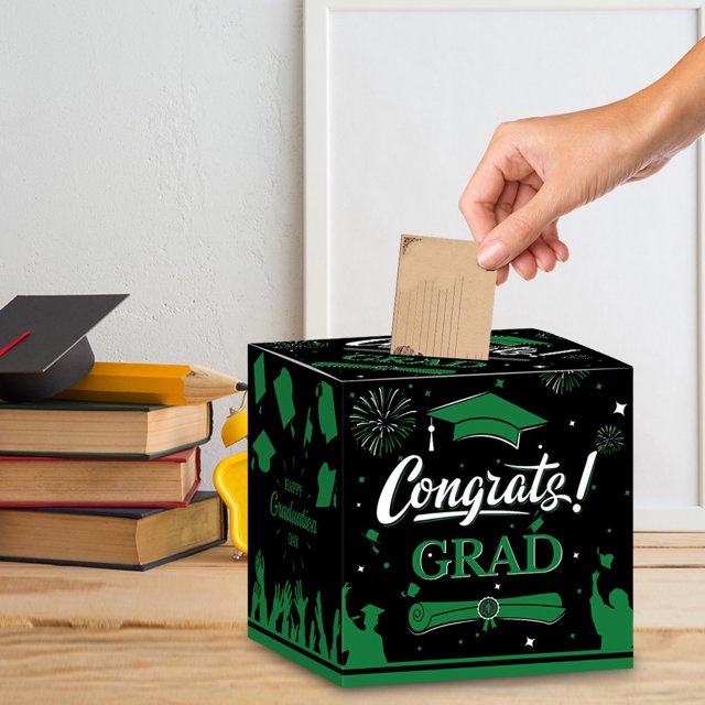 Wzzjkit Graduation Card Box, Congrats Grad Boxes Class Graduation Gift, Cards Box for Graduation Decorations Favors Party Supplies Props