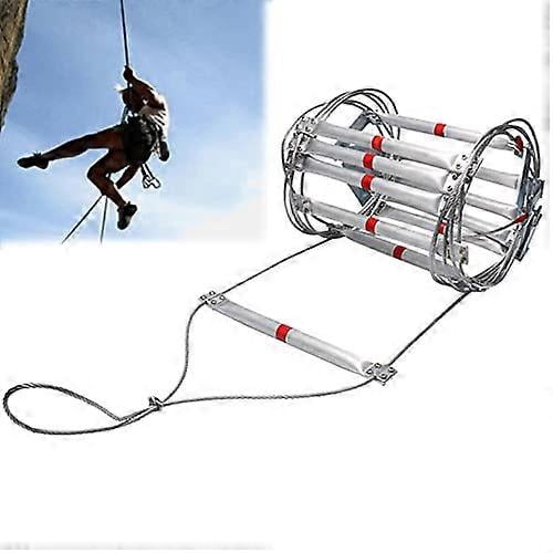 Fire Escape Ladder Emergency Rope Ladder With Hooks, 82 Ft 25 M, Heavy Duty Climbing Rope Ladder