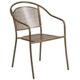 thumbnail image 1 of Bowery Hill Chaise Latérale de Salle à Manger de Patio Empilable en Acier à Dossier Rond, Or, 1 of 12