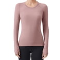 thumbnail image 1 of Hvobtty T-Shirt à Manches Longues Décontracté à Col Rond pour Femmes, Vêtements de Sport de Course à Manches Longues pour Femmes et Tenue de Yoga Respirante Sans Coutures, 1 of 3