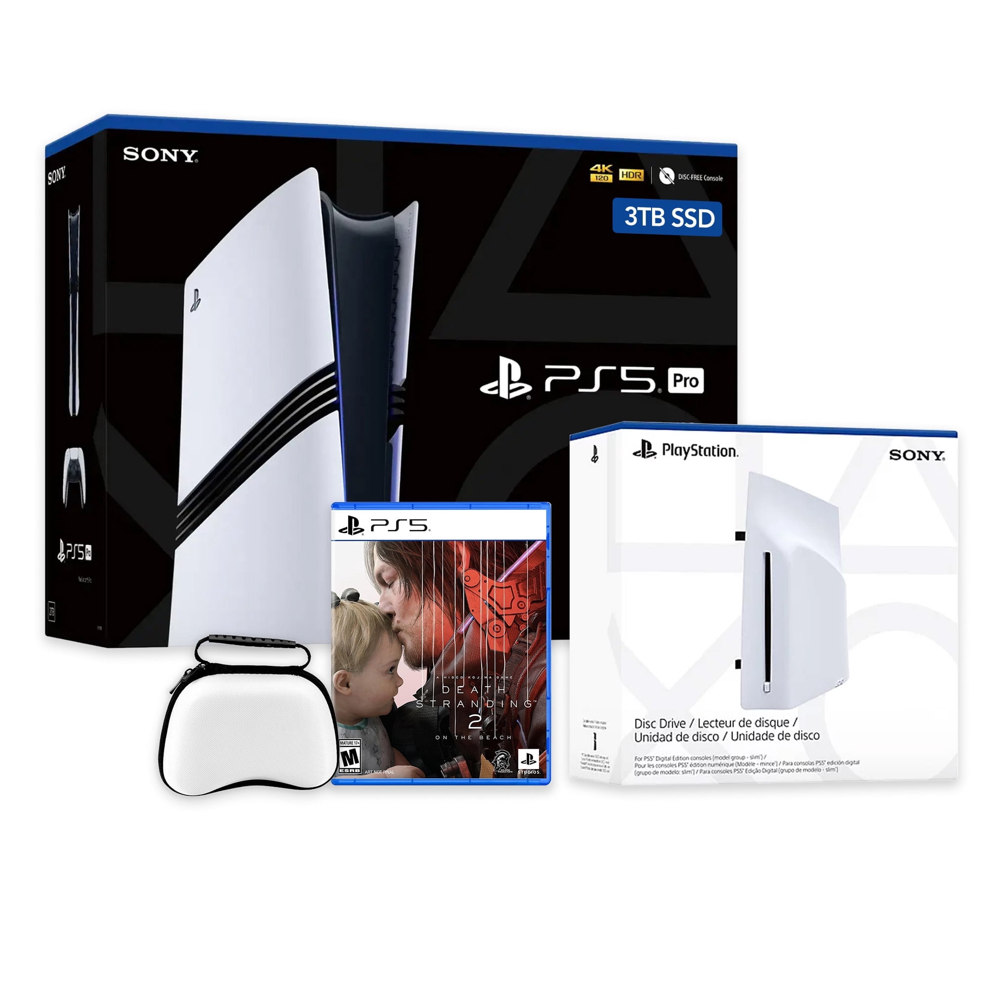 PlayStation 5 Pro 3TB SSD Console with Disc Drive, Wireless Controller and Case, DEATH STRANDING 2: ON THE BEACH - CFI-7019 PS5 Pro