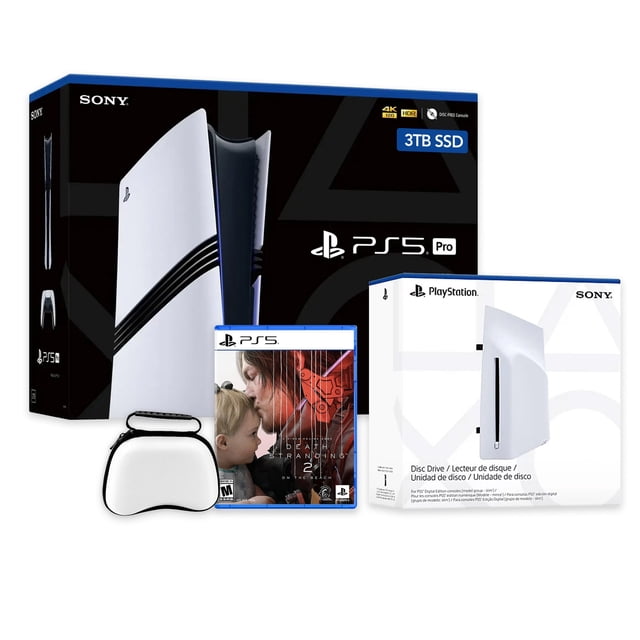 PlayStation 5 Pro 3TB SSD Console with Disc Drive, Wireless Controller and Case, DEATH STRANDING 2: ON THE BEACH - CFI-7019 PS5 Pro