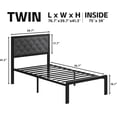 thumbnail image 2 of Homall Twin Size Bed Frame with Headboard Linen Upholstered Bed Frame Platform,All Metal Slats Support Platform Bed Frame with Storage Space,Easy Assembly,Noise Free,No Box Spring Needed,Gray, 2 of 7