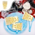 thumbnail image 4 of White Tissue Paper White And Gold Happy Newyear Theme Party Tableware Disposable 7-Inchs 9-Inchs Paper Plates Paper Cups Tissue Set of Party-Themed Paper Plates Set Disposable Plates for Party, 4 of 6