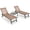 Tan, variant on Gymax 3pcs Patio Chaise Lounge Set Aluminum Recliner Chair Table Outdoor Adjust Navy