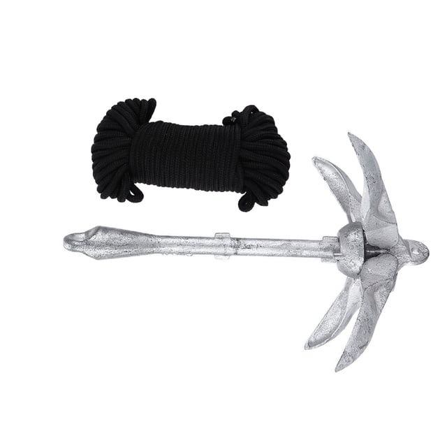 Marine Anchor, Boat Anchor Galvanized Carbon Steel With 20m Rope For Jet Skis For Yacht