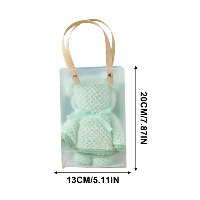 Craftsmanship: Knitted Pineapple Reseau Towel Gift, Bear Towel, High Density Wool Gift, Ins Style