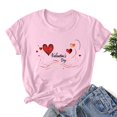 thumbnail image 2 of Amzcrzy Hauts pour Femmes Mode T-Shirts de la Saint-Valentin à Imprimé Cœur d'Amour pour Femmes Col Rond T-Shirt de la Saint-Valentin Décontracté Tendance Manches Courtes Hauts pour Femme, 2 of 3