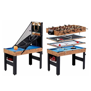 48 in. Combo Game Table, Billiards, Slide Hockey, Foosball, Table Tennis, Basketball, Multi Game Table by MD Sports