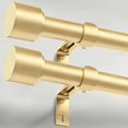 thumbnail image 1 of 2 Pack Gold Curtain Rods for Windows 66 to 120 Inch, 1 Inch Adjustable Heavy Duty Easy Install Curtain Rods Set for Outdoor, Patio, Farmhouse, Bedroom, Living Room (Gold,30"-120",2 Pack), 1 of 5
