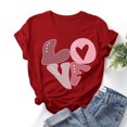 thumbnail image 1 of Styesk T-Shirts pour Femmes Saint-Valentin Graphique Décontracté Grande Taille Hauts Imprimé Cœur Hauts de Sortie Confortables Doux Col Rond T-Shirts Chandail Mode Léger Manches Courtes T-shirt, 1 of 3