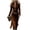 Brown, variant on Women's Western Fringe Dress, Long Sleeve Midi Dress with Tassels, Lapel Collar and Front Zipper, Casual Cowgirl Style Dress for Daily Wear