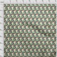 thumbnail image 3 of oneOone Silk Tabby Fabric Spiral & Floral Block Decor Fabric Printed BTY 42 Inch Wide, 3 of 4