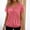Pink, variant on LVHAOGJOB Cotton Tees for Women Shirts Solid Color Pullover V Neck Tunic Womens Tops