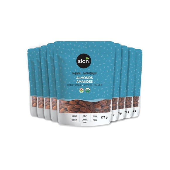 ELAN Organic Tamari Almonds (GMO & Gluten Free), 8 Count, 175g