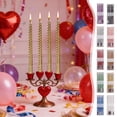 thumbnail image 1 of Bowayaoa Electroplated Twisted Thread Candles, Dripless Long Pole Taper Candles for Wedding Dinner Table Decor, Low Fume Scentless Wax Candle Set for Romantic Centerpiece, 1 of 7